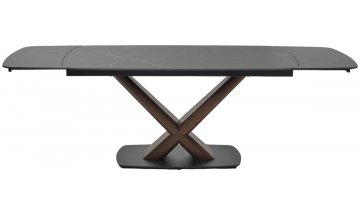 Керамический стол Blanco 160 matt black marble solid ceramic / орех