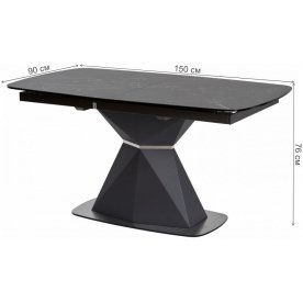 Стол на тумбе Severin 150 nero KL-116
