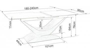 Керамический стол Иммити эффект серого мрамора / орех