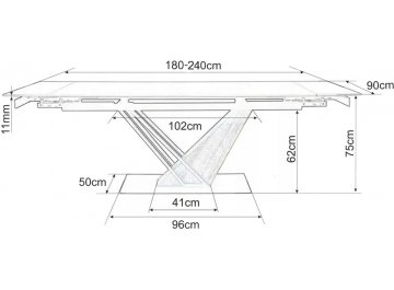 Керамический стол Занна 180