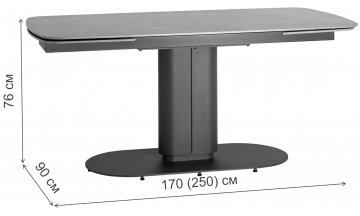 Керамический стол Грау керамика серая