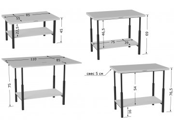 Стол трансформер Калифорния Мидж ЛДСП