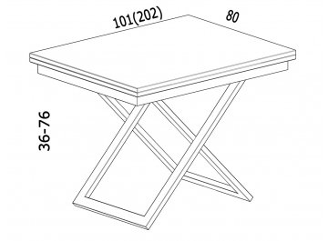 Стол трансформер Левмар Cross D97/S79