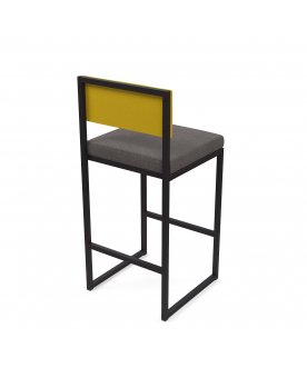 Стул барный Барнс-65 grey lunar/ricco/черный