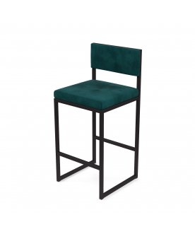 Барный стул Барнс-65 velur azure/velur azure/черный