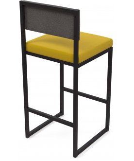 Стул барный Барнс-75 ricco/grey lunar/черный