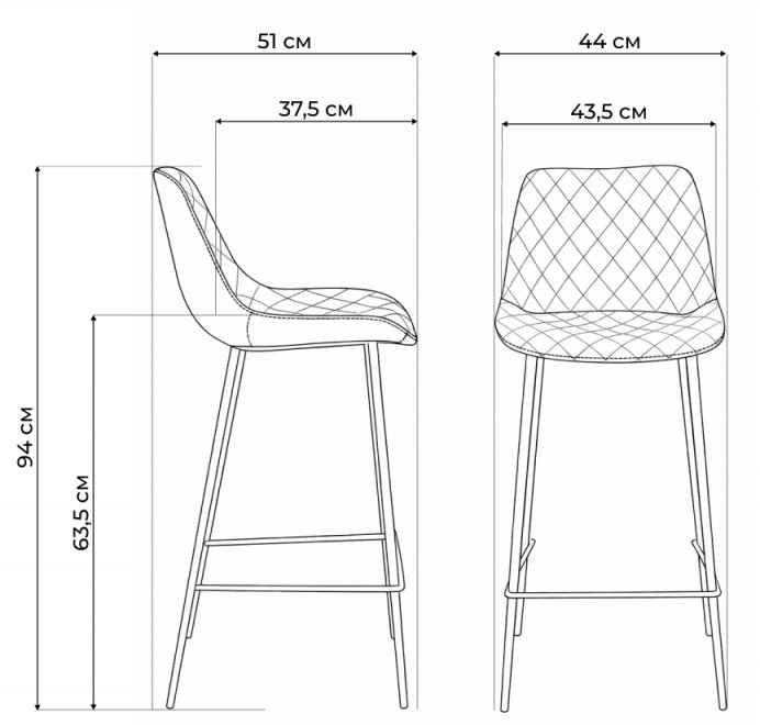 Барный стул Аркен, экокожа, коричневый