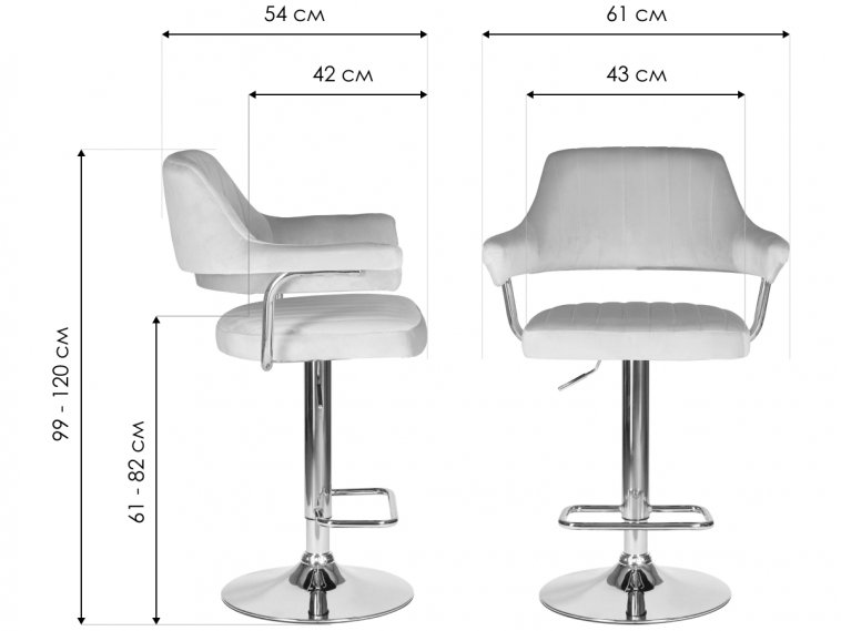 Барный стул Dobrin Charly gold бежевый велюр MJ9-10