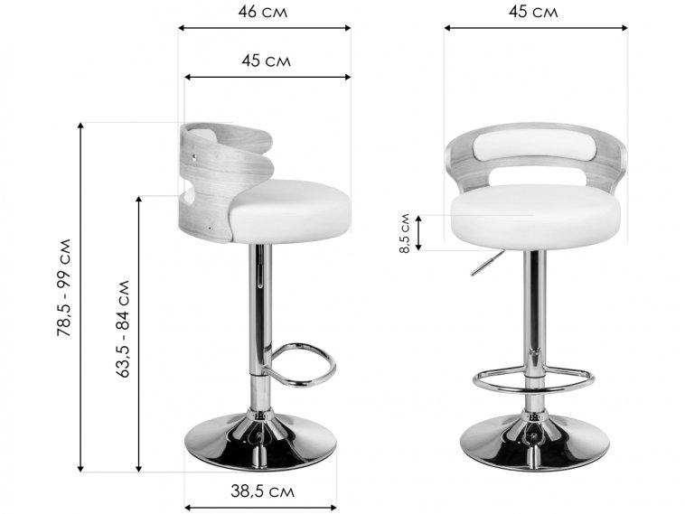 Барный стул Fred натуральное дерево / кремовый