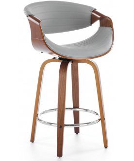 Барное кресло Halmar H-123 орех / серая экокожа