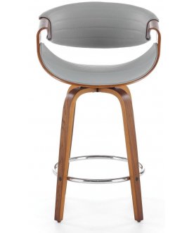 Барное кресло Halmar H-123 орех / серая экокожа