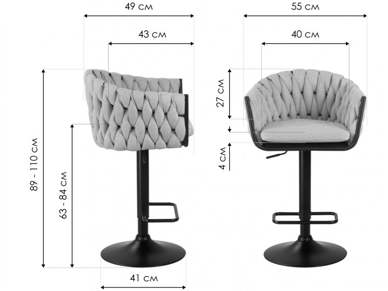 Барный стул 9690-LM Leon зеленый / черный