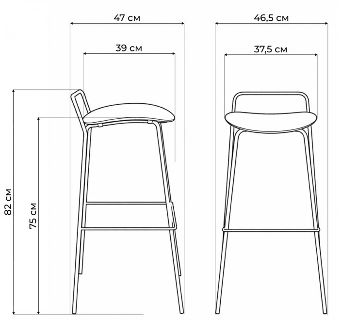 Барный стул Векторн, черный