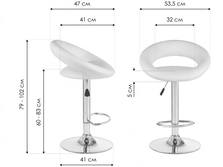 Барный стул 5001-LM Mira коричневый / хром
