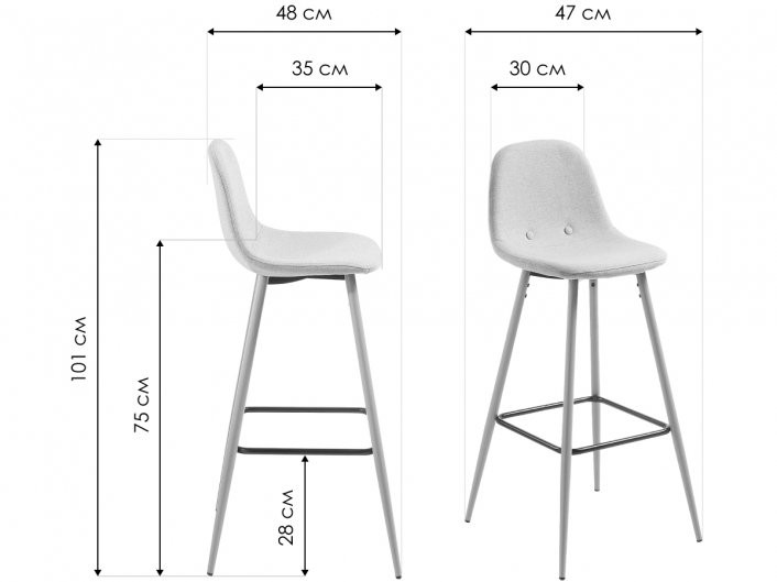 Барный стул Nilson светло-серый