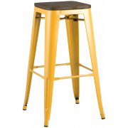 желтый глянцевый / темное дерево