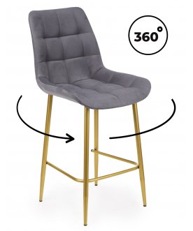 Стул барный Челси 360 темно-серый (zd 995) / золотой np