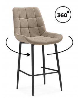 Полубарный стул Челси 360 латте велютто 08 / черный