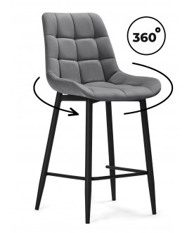 Стул барный Стронг вращающийся темно-серый (hl 9) / черный каркас