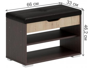 Банкетка ЭВА БК-002 венге / дуб крафт золотой