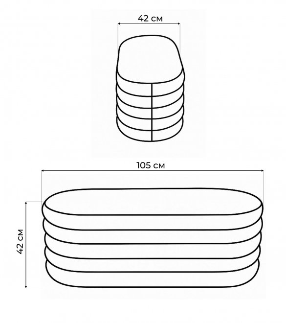 Банкетка Bliss кремовая