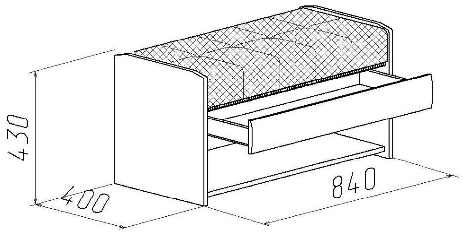 Банкетка Изделие №209.1 прихожая 25 ель / коричневая