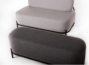 Банкетка Gawaii тёмно-серая