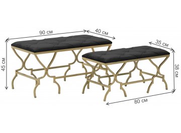 Банкетка Astro черный / золотой