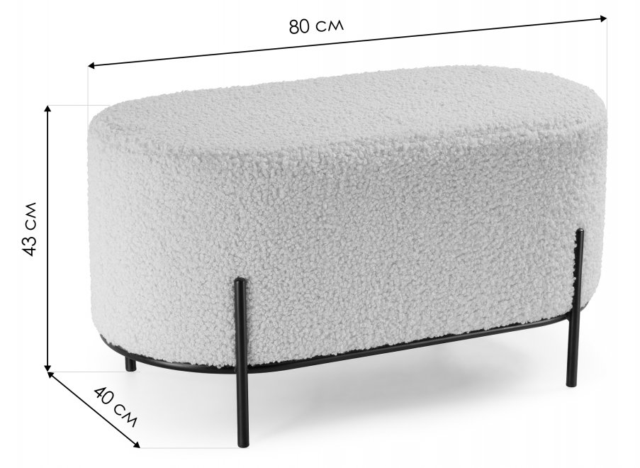 Пуф Duet-П white / black