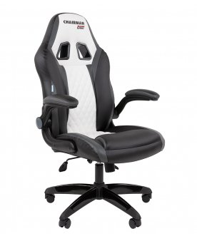 Игровое кресло Chairman Game 15 экокожа черный / голубой / белый
