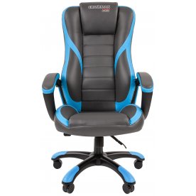 Компьютерное кресло Chairman game 22 экопремиум серое / голубое