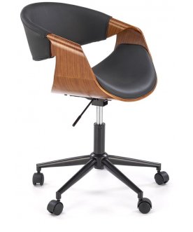 Офисное кресло Halmar Bilbo орех / черная экокожа