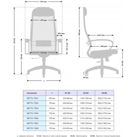 Компьютерное кресло Metta 17834 комплект 15