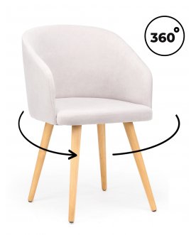 Стул-кресло Монер 360 светло-серый (glory 36) / светлое дерево