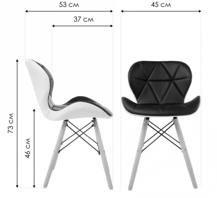 Деревянный стул PC-027 black / white