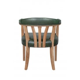 Мягкий стул с подлокотниками Tanner Green Leather