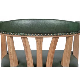 Мягкий стул с подлокотниками Tanner Green Leather