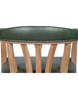 Мягкий стул с подлокотниками Tanner Green Leather