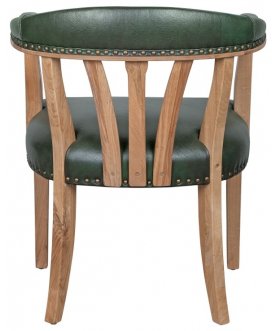 Мягкий стул с подлокотниками Tanner Green Leather