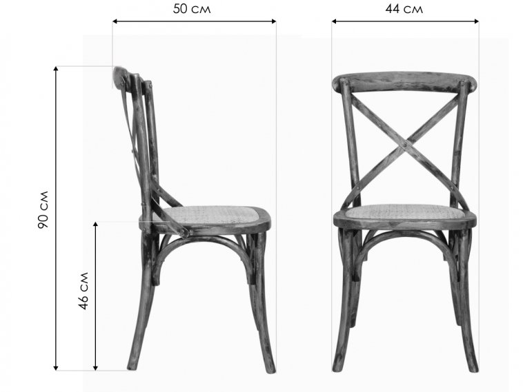 Стул Cross back silver