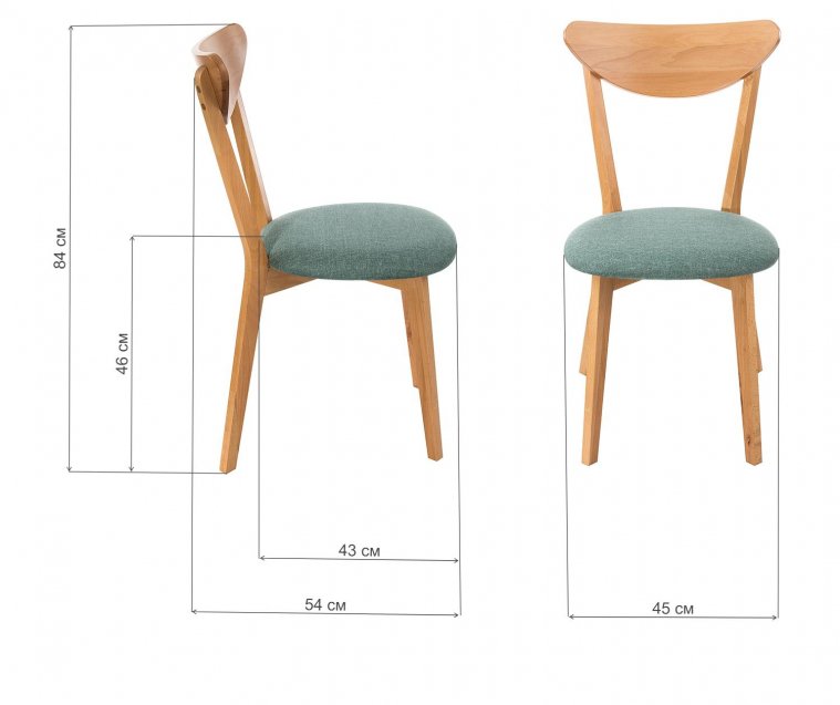 Стул Maxi натуральный / морская волна