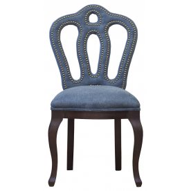 Стул PJC397 велюровый коричневый / серо-голубой