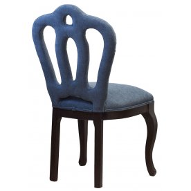 Стул PJC397 велюровый коричневый / серо-голубой