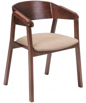 Стул-кресло Dalia beige / темный орех