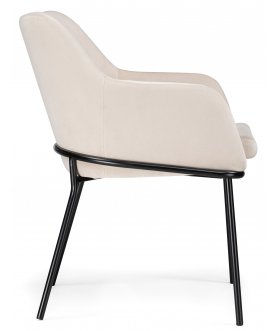 Стул-кресло Охаши кремовый / черный глянец