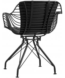 Стул дизайнерский Юджин черное / с черной подушкой