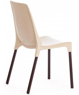 Стул дизайнерский Genius mod 75 бежевый / коричневый