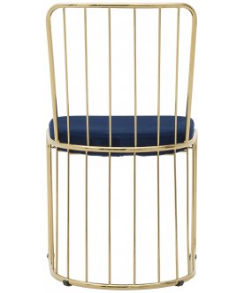 Стул дизайнерский Dena синий / золотой