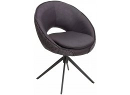 Стул на металлокаркасе Anabel 360 поворотный темно-серая экокожа / букле / черный