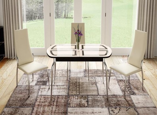 Стул на металлокаркасе Кредо хром / кожзам бежевый / ваниль 890